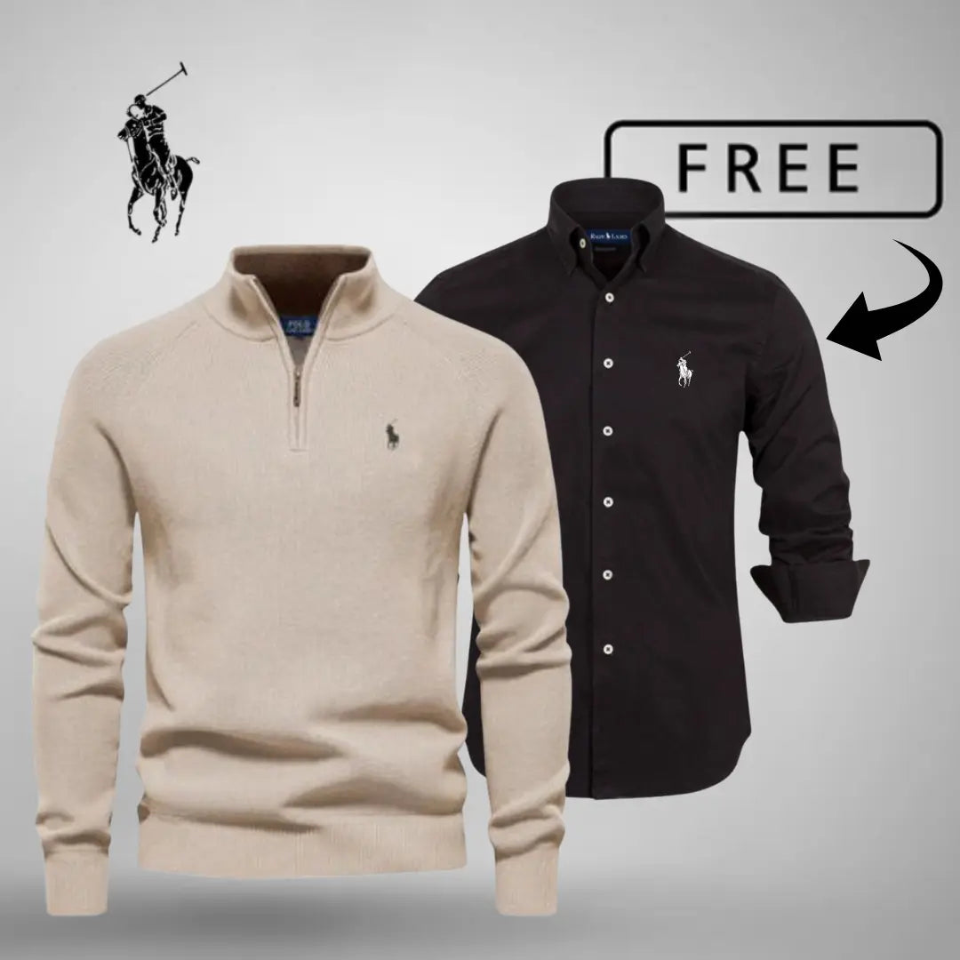 Style & Comfort Premium – Half-Zip Pullover + FREE Classic Hemd